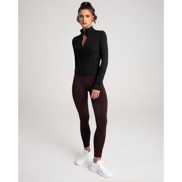 Brand New Women Black Polyamide Zip-Up BBL Fit Workout Running Yoga Jacket - Picture 6 of 6